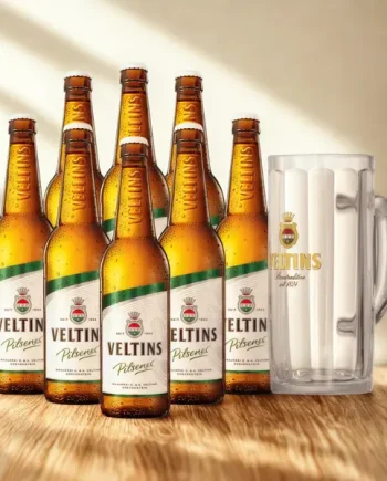 Veltins Premium German Pilsner 500ml Bottles with Veltins Tankard Glass - 4.8% ABV (8 pack)