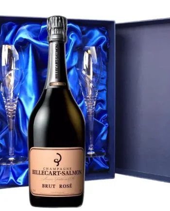 Billecart Salmon Le Rose Champagne 75cl And Royal Scot Glasses Blue Gift Box Set
