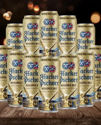 Hacker Pschorr Münchner Gold German Helles Lager 500ml Cans – 5.5% ABV (Multipack)
