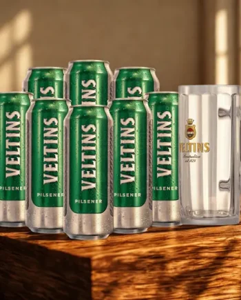 Veltins Premium German Pilsner 500ml Cans with Veltins Tankard Glass - 4.8% ABV (8 pack)