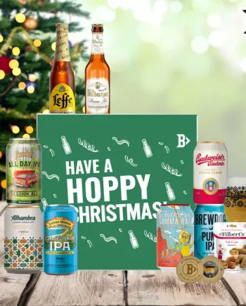 World Craft Beer IPA, Lager & Ale Hoppy Christmas Gift Box with Glass – Premium World Beer Selection (8 Pack)
