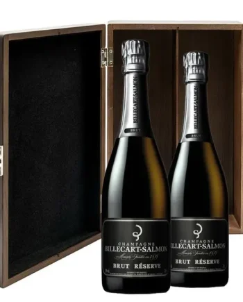 Billecart Salmon Le Reserve Champagne 75cl Twin Luxury Elm Wood Gift Box (2x75cl)