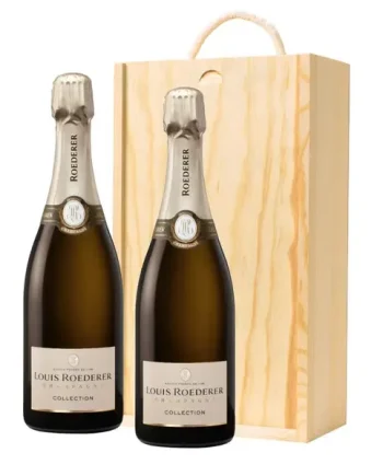 Louis Roederer Collection 246 Champagne 75cl Twin Pine Wooden Gift Box (2x75cl)