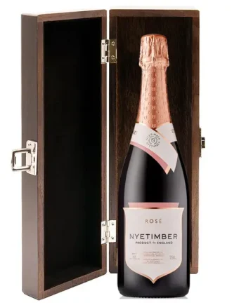Nyetimber Rose English Sparkling Wine 75cl in Luxury Elm Wood  Gift Box