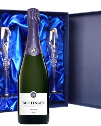Taittinger Nocturne Champagne 75cl And Royal Scot Glasses Blue Gift Box Set