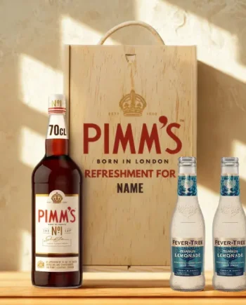Personalised Pimm's No.1 Cup Liqueur with Fever Tree Lemonade Gift Set - 70cl (25% ABV)