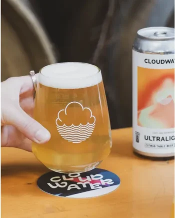 Cloudwater Logo Branded Glass Tumbler 470ml 2/3rd Pint