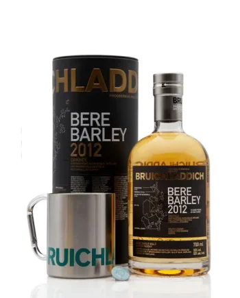 Bruichladdich Bere Barley 2012 with Branded Camping Mug & Pin
