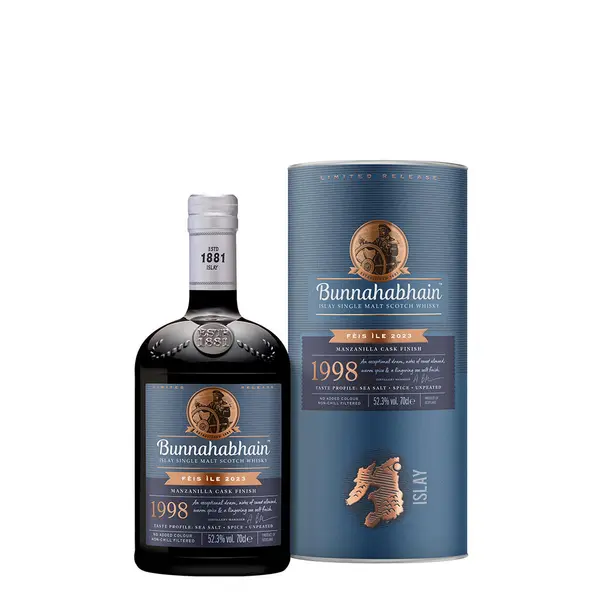1998 Bunnahabhain, Fèis Ìle 2023, Manzanilla Cask Finish, Islay, Single Malt Whisky (52.3%)
