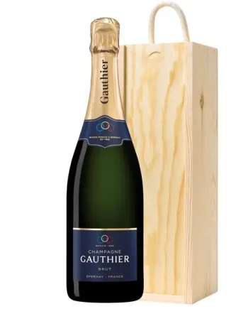 Gauthier Brut Champagne 75cl In Pine Gift Box