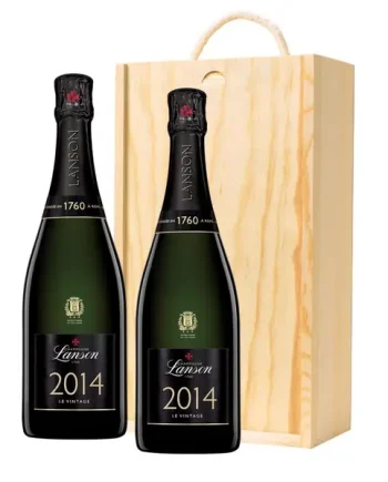 Lanson Le Vintage 2014 Champagne 75cl Twin Pine Wooden Gift Box (2x75cl)