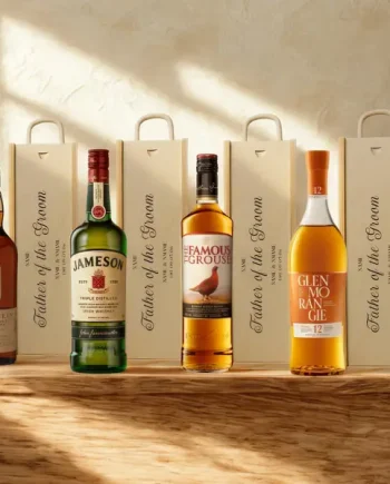 Personalised Father of the Groom Whisky Gift Set with Wooden Presentation Box
