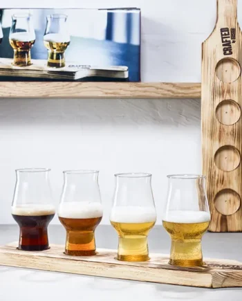 Rastal Beer Flight with Wooden Serving Paddle Gift Set
