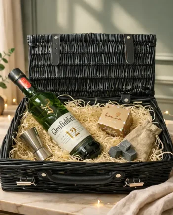 Glenfiddich 12 Year Old Single Malt Scotch Whisky 14" Gift Hamper with Chocolates and Accessories - 70cl (40% ABV)