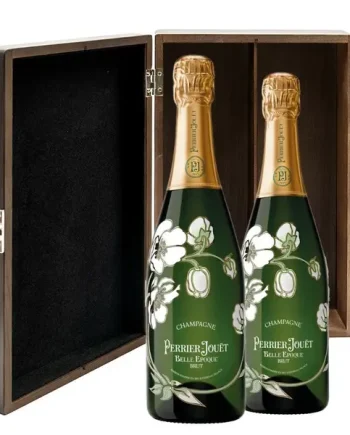 Perrier Jouet Belle Epoque Brut 2015 Champagne 75cl Twin Luxury Elm Wood Gift Box (2x75cl)