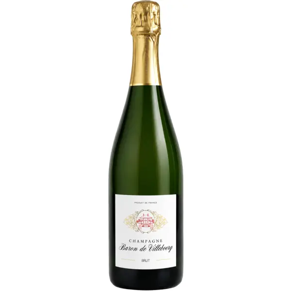 Baron De Villeboerg Brut Champagne 75cl And Royal Scot Glasses Blue Gift Box Set