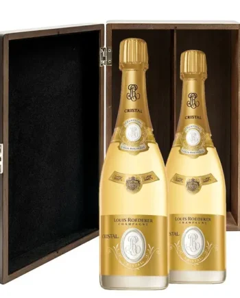 Louis Roederer Cristal 2016 Brut Champagne 75cl Twin Luxury Elm Wood Gift Box (2x75cl)