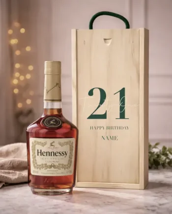 Personalised 21st Birthday Hennessy VS Cognac Gift Set – 70cl Luxury Cognac with Personalised Lid