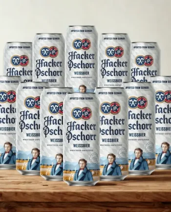 Hacker Pschorr Hefe Weissbier German Wheat Beer 500ml Cans - 5.5% ABV (Multipack)