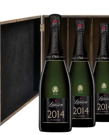 Lanson Le Vintage 2014 Champagne 75cl Three Bottle Luxury Elm Wood Gift Box