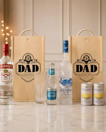 Best Dad Vodka Gift Set – 70cl Premium Vodka with Glass & Lemonade (Choose Grey Goose or Smirnoff)