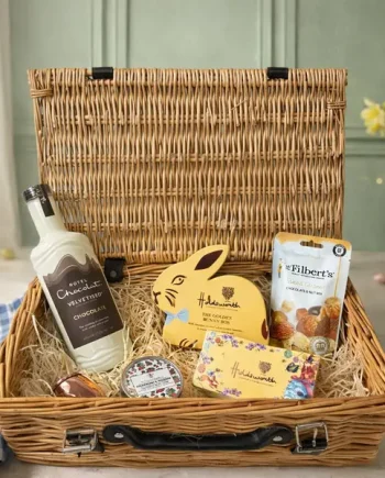 Hotel Chocolate Liqueur 14" Easter Gift Hamper with Easter Chocolates and Accessories - 50cl (12% ABV)