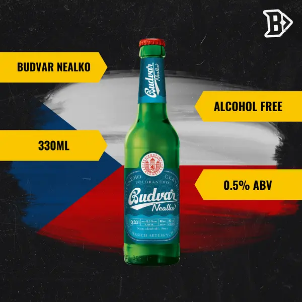 Budweiser Budvar 0.0% Alcohol Free Czech Lager 330ml Bottles - 0.0% ABV (Multipack)