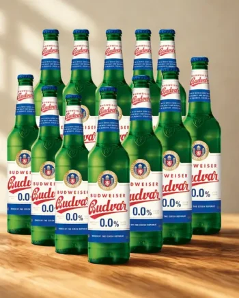 Budweiser Budvar 0.0% Alcohol Free Czech Lager 330ml Bottles - 0.0% ABV (Multipack)
