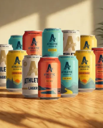 Athletic Brewing Alcohol-Free Mixed Case (Upside Dawn, Free Wave, Wild IPA & Lager) 355ml Cans – (12 Pack)