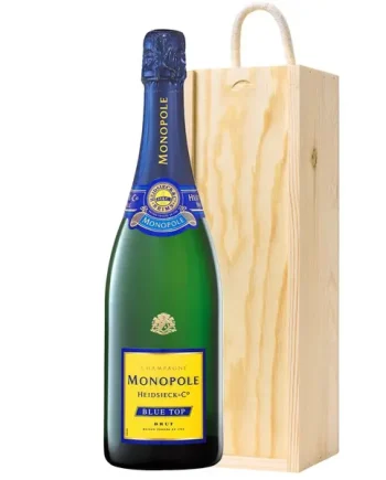 Monopole Heidsieck & Co Blue Top Brut Champagne 75cl In Pine Gift Box