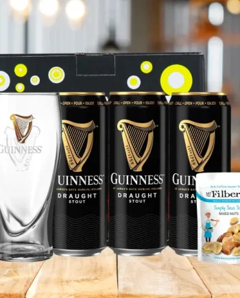 Guinness Draught Stout Cans Gift Set with Pint Glass (3 Pack) - 4.2% ABV