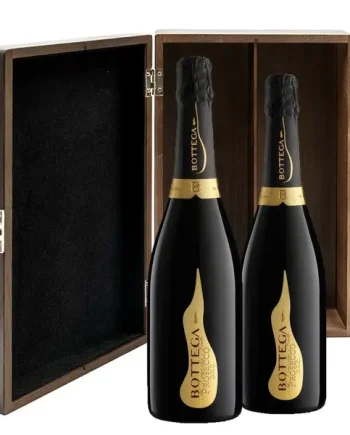 Bottega Vino dei Poeti Prosecco 75cl Twin Luxury Elm Wood Gift Box (2x75cl)