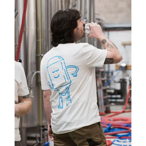 'Feevie' Off-White / Cyan T-Shirt