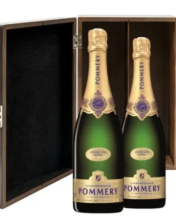 Pommery Grand Cru Vintage 2015 Champagne 75cl Twin Luxury Elm Wood Gift Box (2x75cl)