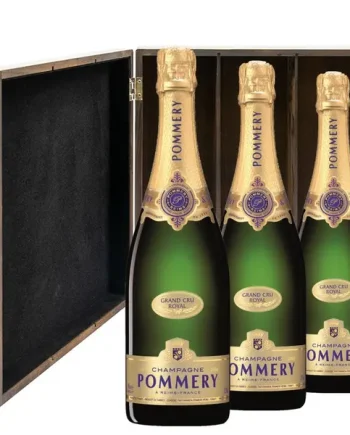 Pommery Grand Cru Vintage 2015 Champagne 75cl Three Bottle Luxury Elm Wood Gift Box