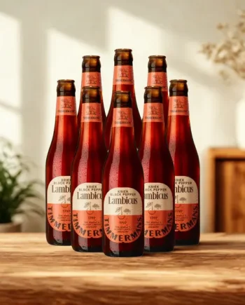 Timmermans Lambicus Kriek Black Pepper Belgian Fruit Beer 330ml Bottles with Free Glass - 4.0% ABV (Multipack)