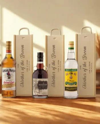 Personalised Mother of the Groom Rum Gift Set with Wooden Presentation Box