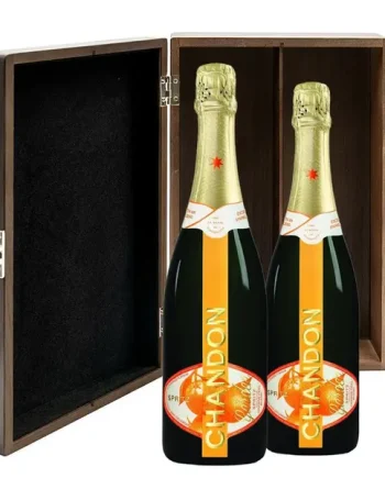 Chandon Garden Spritz Sparkling Wine 75cl Twin Luxury Elm Wood Gift Box (2x75cl)