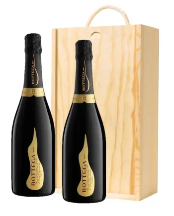 Bottega Vino dei Poeti Prosecco 75cl Twin Pine Wooden Gift Box (2x75cl)