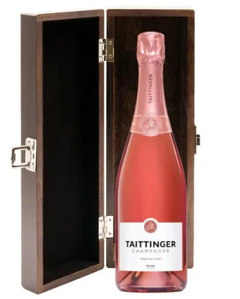 Taittinger Brut Prestige Rose NV Champagne 75cl in Luxury Elm Wood  Gift Box