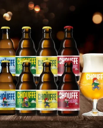 Chouffe Mixed Beer Case Including 0% With FREE CHOUFFE GLASS 8 x 330ml (0%- 9.0% ABV)