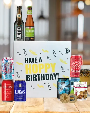 Gluten Free Beer Hoppy Birthday Gift Box with Glass - (8 Pack)