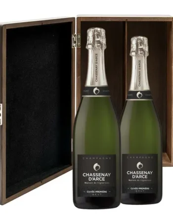 Chassenay d'Arce Cuvee Premiere Brut Champagne 75cl Twin Luxury Elm Wood Gift Box (2x75cl)