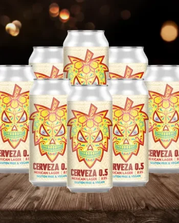 Fierce Beer Cervesa Gluten free Alcohol free Mexican Style Lager 440ml Can - 0.5% ABV (8 Pack)