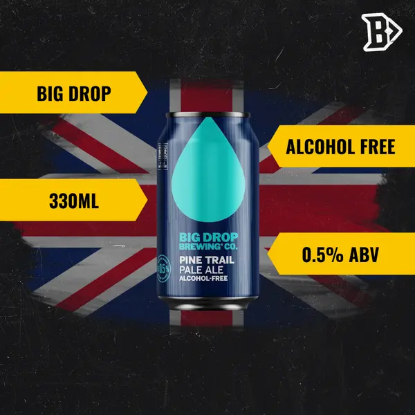 Big Drop Pine Trail Pale Ale British Alcohol-Free Pale Ale 330ml Cans - 0.5% ABV (Multipack)