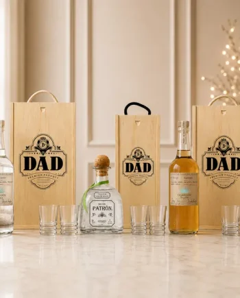 Best Dad Tequila Gift Set Premium Tequila with Shot Glasses – 70cl