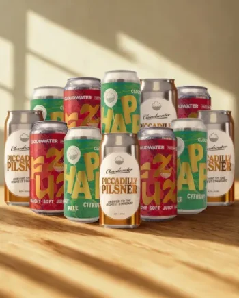 Cloudwater Brew Co. Craft Beer Mixed Case - Happy Pale Ale, Fuzzy Hazy Pale Ale & Piccadilly Pilsner (12 Pack)