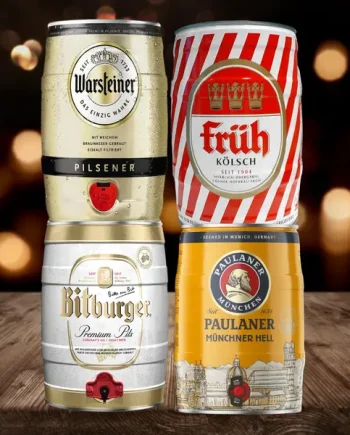 Premium German 5ltr Mini Kegs Variety Collection - (Fruh, Warsteiner, Paulaner & Bitburger)