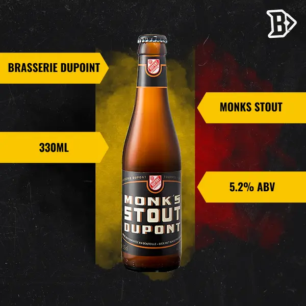 Brasserie Dupont Belgian Monks Stout 330ml Bottles - 5.2% ABV (12 Pack)