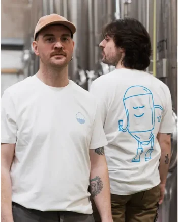 'Feevie' Off-White / Cyan T-Shirt
